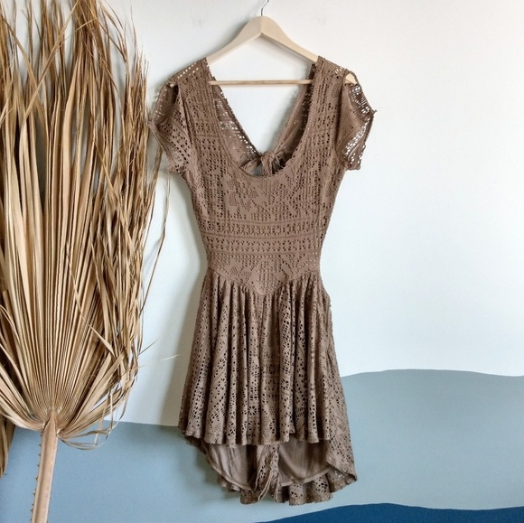 Free People Pants - NEW Free People Walk to the Beat Crochet Romper